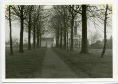 Zicht op de pastorij en de kerk van Wippelgem, jaren 1960