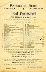 Affiche van het Groot Vredesfeest in Beke