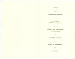 Menukaart van een huwelijksfeest, 1960