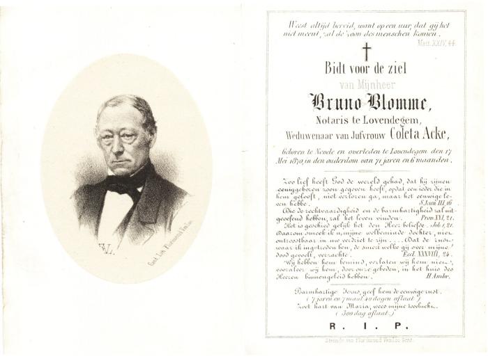 Bidprentje Bruno Blomme