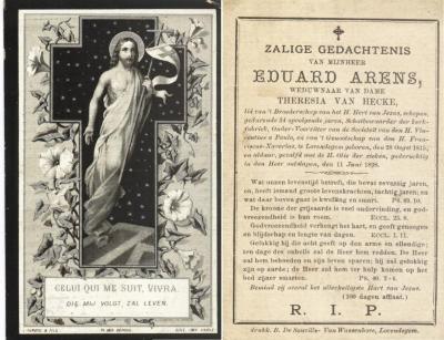 Bidprentje Eduard Arens