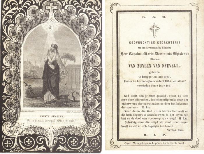 Bidprentje Van Zuylen Van Nyevelt