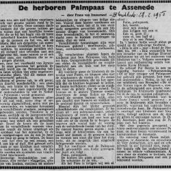 Artikel over Palmpaas in Assenede