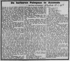 Artikel over Palmpaas in Assenede