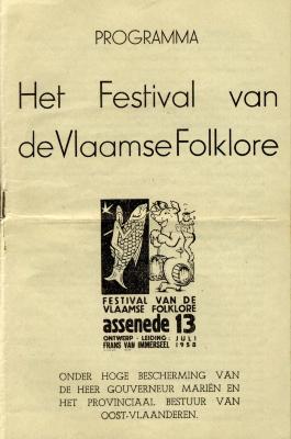 Programmaboekje Festival van de Vlaamse Folklore, Assenede 1958