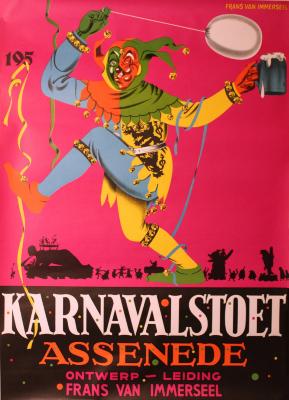 Affiche voor de carnavalstoet van Assenede, 1958