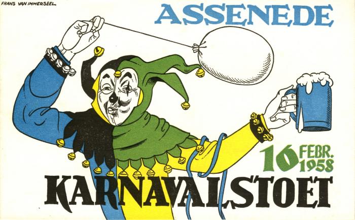 Programma voor de carnavalstoet van Assenede, 1958