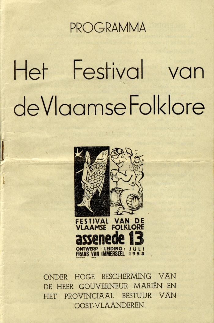Programmaboekje Festival van de Vlaamse Folklore, Assenede 1958