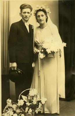 Huwelijksportret van Adiel De Decker-Louisa De Craene