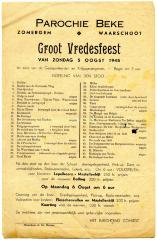Programma Groot Vredesfeest, Beke 1945