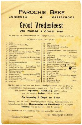 Programma Groot Vredesfeest, Beke 1945