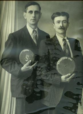 Kampioenen krulbol De Baerdemaecker Gustaaf en Van Hecke Gustaaf, 1946