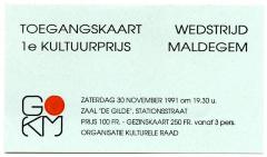 Documenten Eerste Cultuurprijs Maldegem, 1991