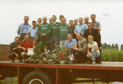 Huldiging krulbolkampioenen van het Meetjesland 1975