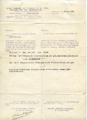 Brief ivm invaliditeit soldaat Camille van Hecke, 1930