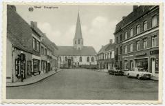 Postkaart dorpsplaats, Ursel, ca. 1960