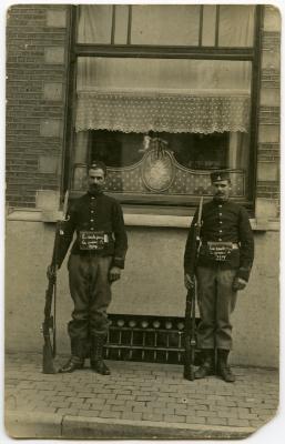 Foto soldaten Edmond Caboor en kameraad, 1914