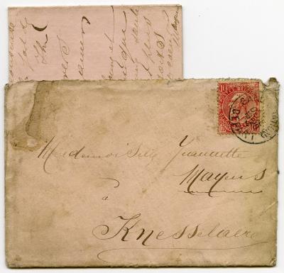 Brief Jeanette Maeyens, Knesselare, 1920