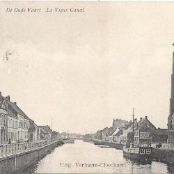 Postkaart van de 'Oude Vaart' in Zelzate, ca. 1907