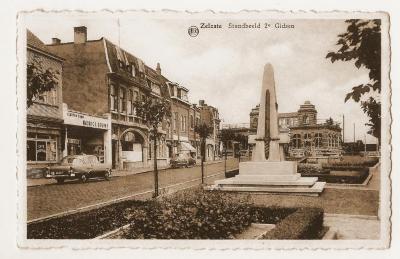 Postkaart Monument Tweede Gidsen, Zelzate, ca. 1958 