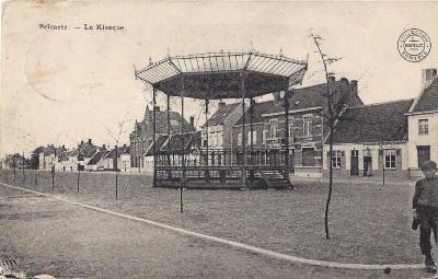 Postkaart met kiosk van Zelzate, 1913