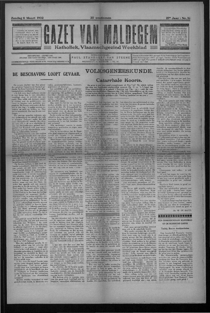 Gazet van Maldegem, 1932-03-06