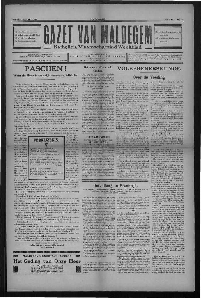 Gazet van Maldegem, 1932-03-27