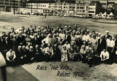 Reis van abonnees "Het Volk" van Ertvelde naar Reims, 1958 