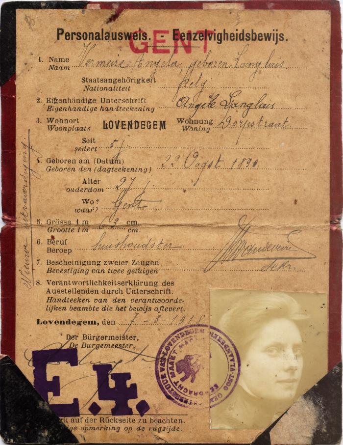 Eenzelvigheidskaart Angèle Langlais