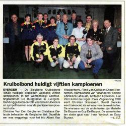 Krulbol, groepsfoto huldigingsbal, 1998