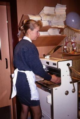 Brood snijden met snijmachine