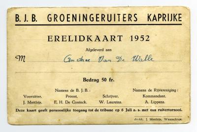 Erelidkaart BJB Groeningeruiters Kaprijke (2)