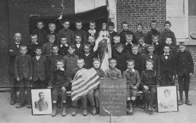 Klasfoto 10-jarige jongens, Ursel, 1918-1919