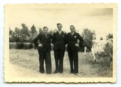 Groepsfoto in de wei