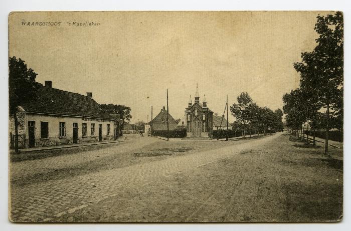 Postkaart met zicht op Sint-Ghislenuskapel, Waarschoot