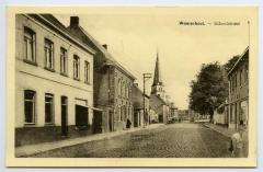 Postkaart dorpszicht Schoolstraat, Waarschoot