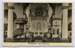 Postkaart binnenzicht kerk, Waarschoot