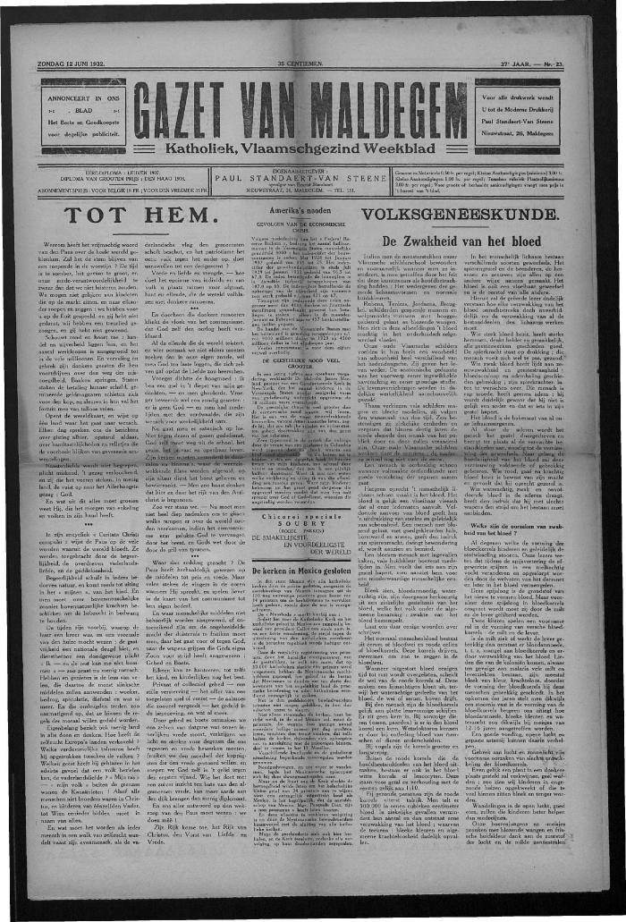 Gazet van Maldegem, 1932-06-12