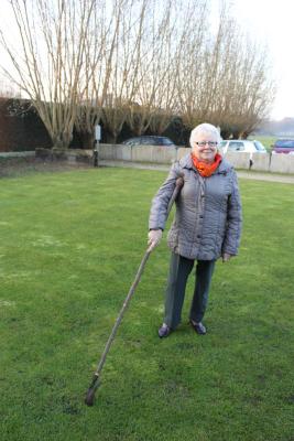 Maria Vereecken met schapenlepel
