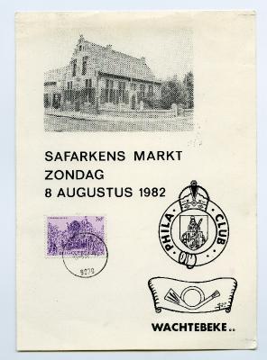 Postzegelkaart, Safarkesmarkt, Wachtebeke, 1982