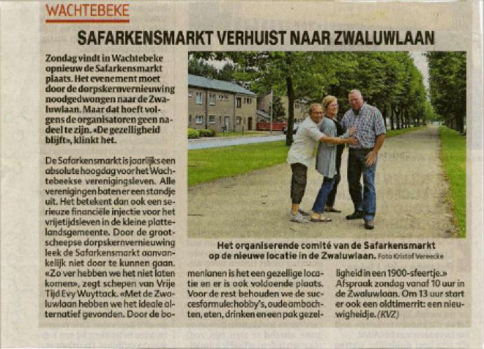 Krantenknipsel Safarkesmarkt, Wachtebeke, 2013