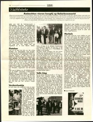 Krantenknipsel Safarkesmarkt, Wachtebeke, 1998