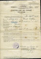 Verlofpas, Zelzate, 1919