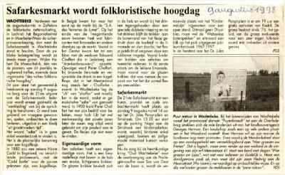 Krantenknipsel Safarkesmarkt, Wachtebeke, 1998