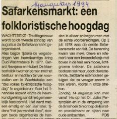 Krantenknipsel Safarkesmarkt, Wachtebeke, 1994