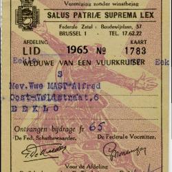 Invaliditeitsbewijs, Ertvelde, 1928