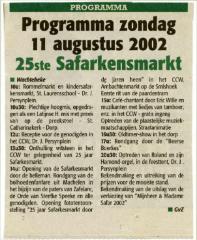 Krantenknipsel Safarkesmarkt, Wachtebeke, 2002