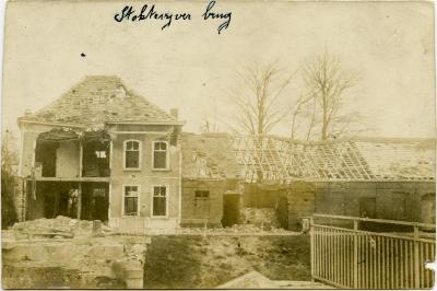 Postkaart Stoktevijverbrug, Zomergem, 1919