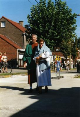 Maria en Jozef in de processie van Rieme, 2003