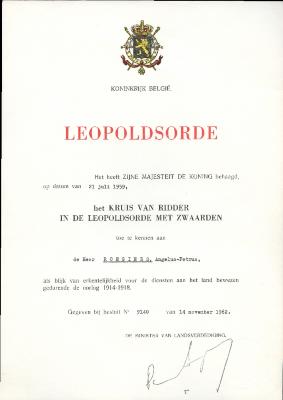 Brevet Leopoldsorde, 1962